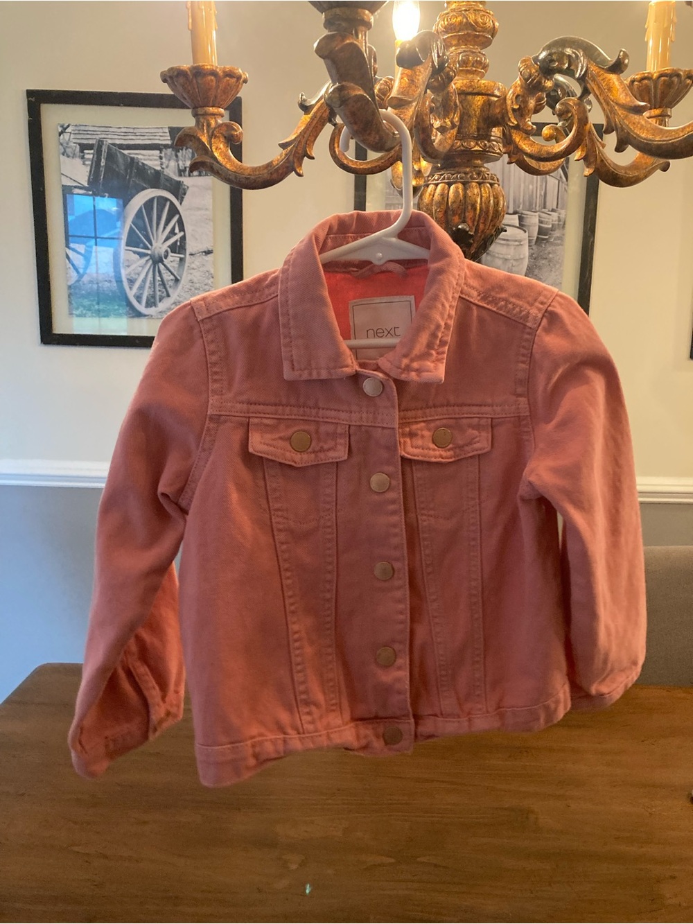 next Girls' Pink Denim Jacket 3/4
